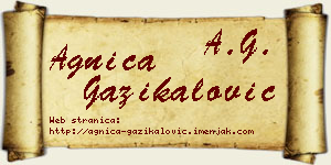 Agnica Gazikalović vizit kartica
